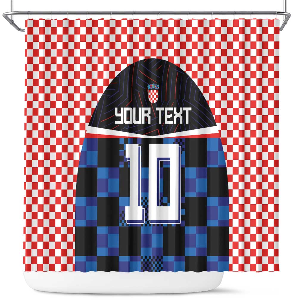 Custom Croatia Kockasti Football Jersey Shower Curtain - Wonder Print Shop