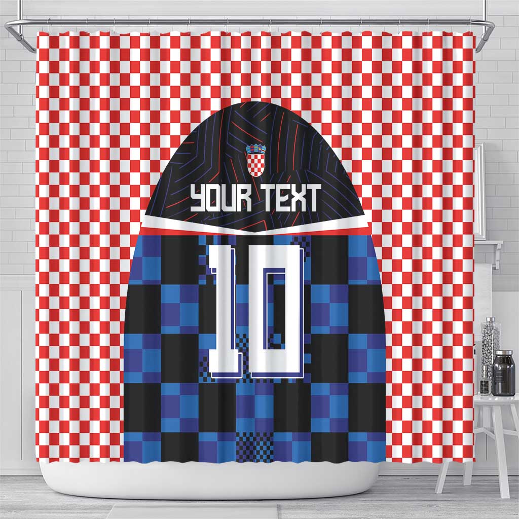 Custom Croatia Kockasti Football Jersey Shower Curtain - Wonder Print Shop