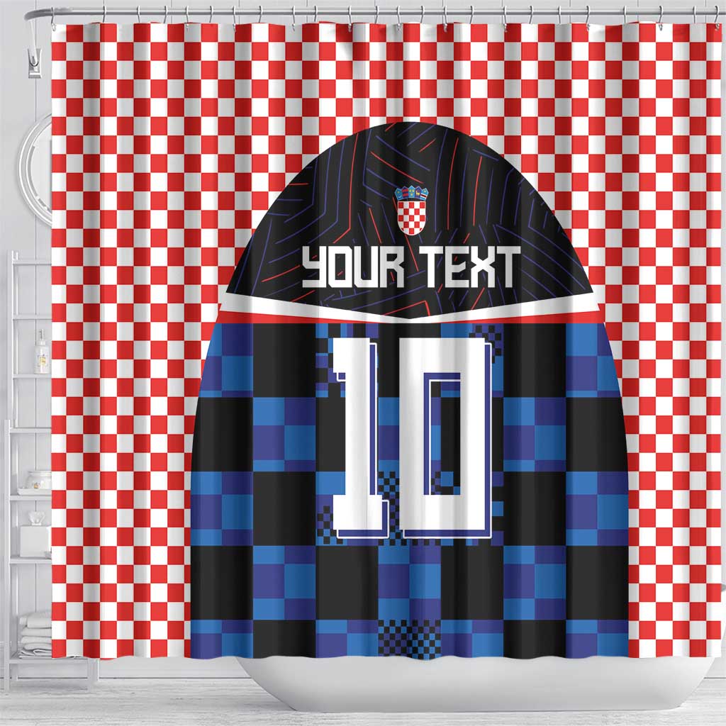 Custom Croatia Kockasti Football Jersey Shower Curtain - Wonder Print Shop