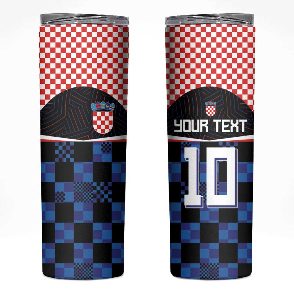 Custom Croatia Kockasti Football Jersey Skinny Tumbler - Wonder Print Shop