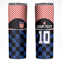 Custom Croatia Kockasti Football Jersey Skinny Tumbler - Wonder Print Shop