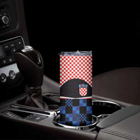 Custom Croatia Kockasti Football Jersey Skinny Tumbler - Wonder Print Shop