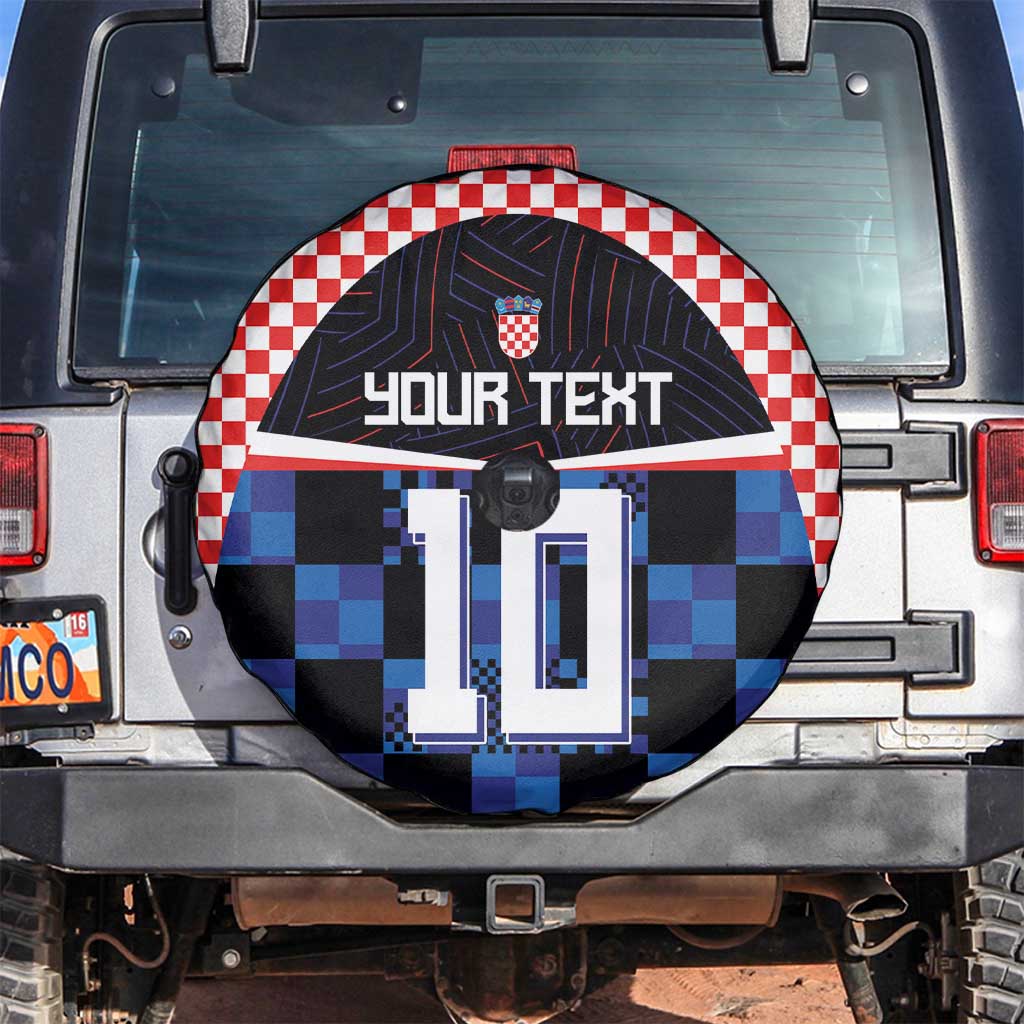 Custom Croatia Kockasti Football Jersey Spare Tire Cover - Wonder Print Shop