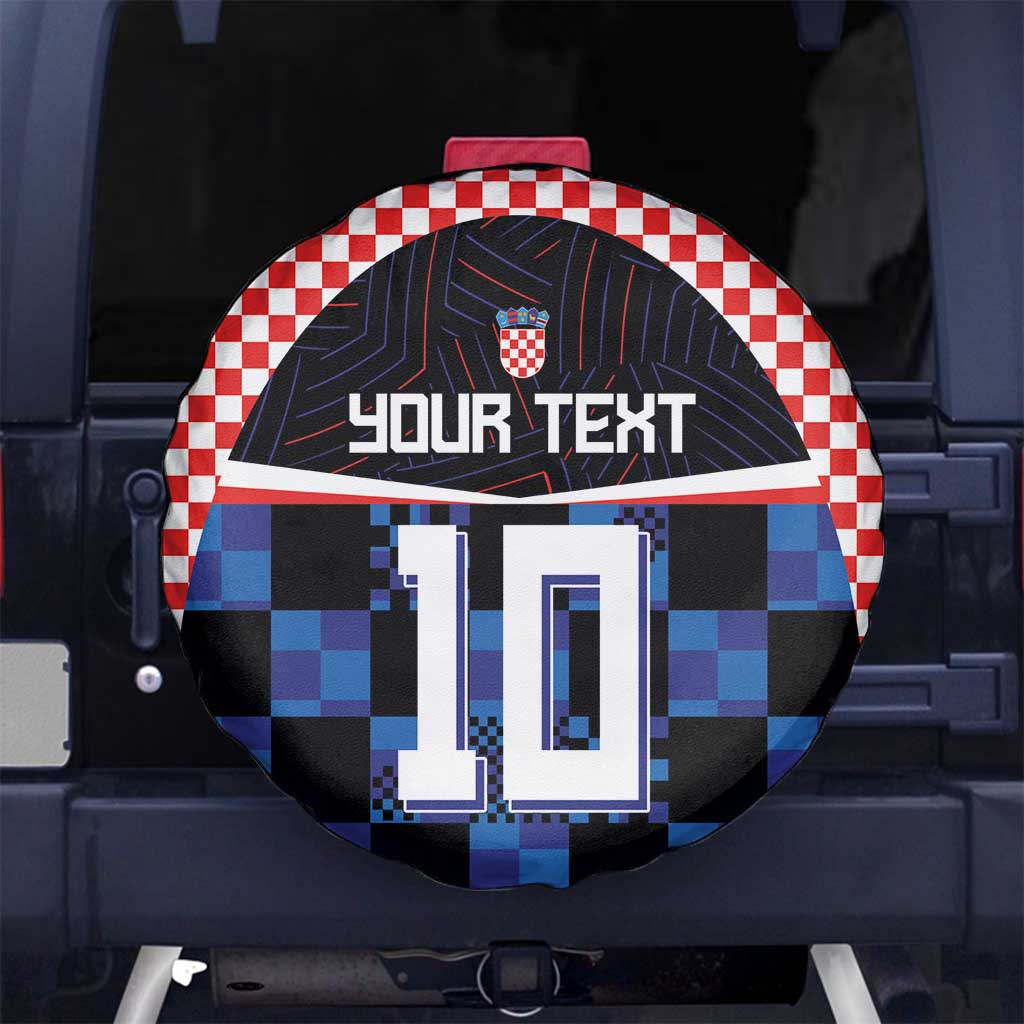 Custom Croatia Kockasti Football Jersey Spare Tire Cover - Wonder Print Shop