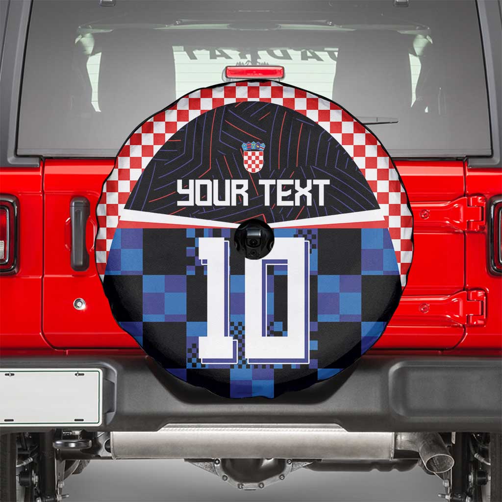Custom Croatia Kockasti Football Jersey Spare Tire Cover - Wonder Print Shop