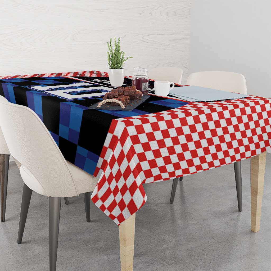 Custom Croatia Kockasti Football Jersey Tablecloth - Wonder Print Shop