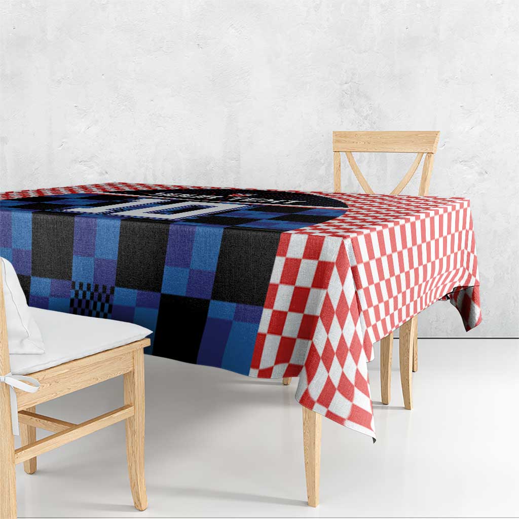 Custom Croatia Kockasti Football Jersey Tablecloth - Wonder Print Shop