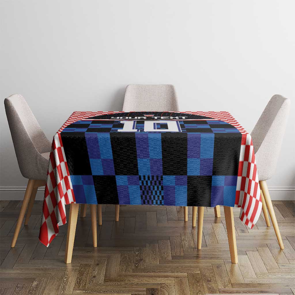 Custom Croatia Kockasti Football Jersey Tablecloth - Wonder Print Shop