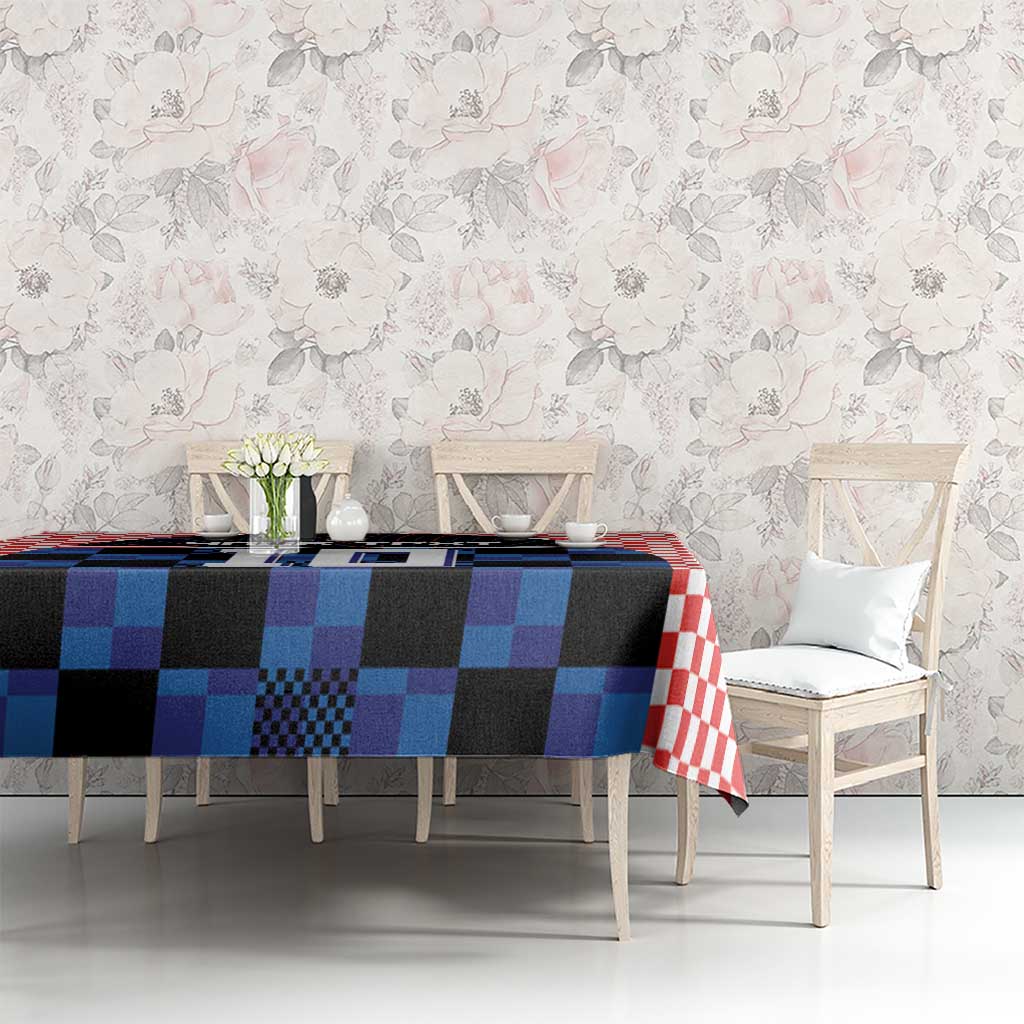 Custom Croatia Kockasti Football Jersey Tablecloth - Wonder Print Shop