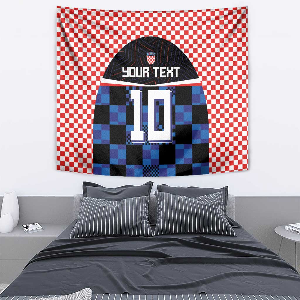 Custom Croatia Kockasti Football Jersey Tapestry - Wonder Print Shop