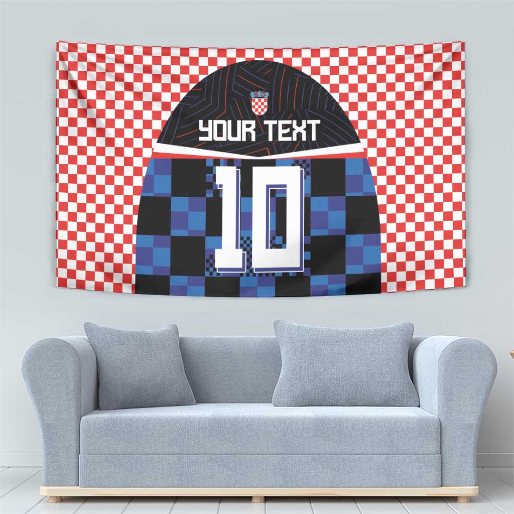Custom Croatia Kockasti Football Jersey Tapestry - Wonder Print Shop