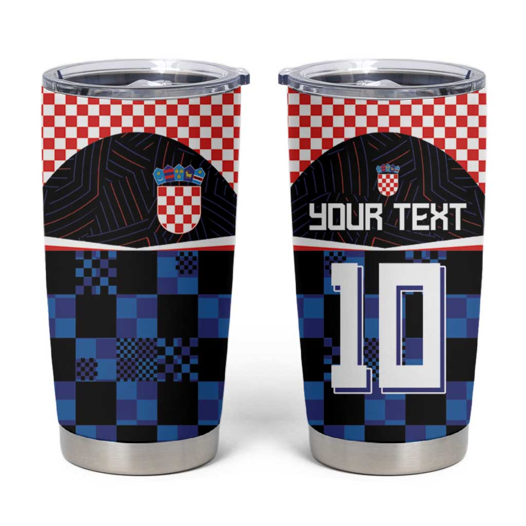 Custom Croatia Kockasti Football Jersey Tumbler Cup - Wonder Print Shop