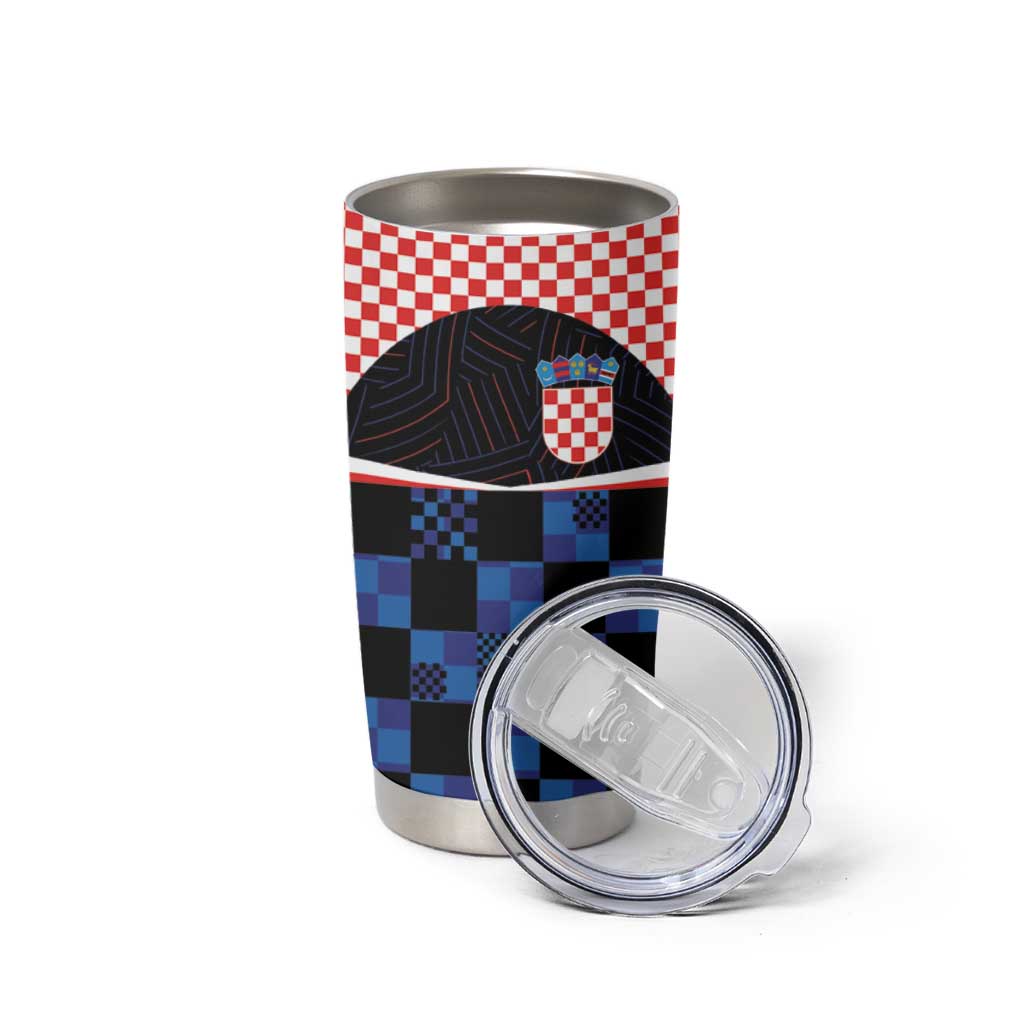 Custom Croatia Kockasti Football Jersey Tumbler Cup - Wonder Print Shop