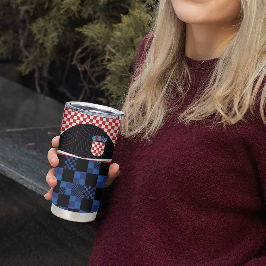 Custom Croatia Kockasti Football Jersey Tumbler Cup - Wonder Print Shop