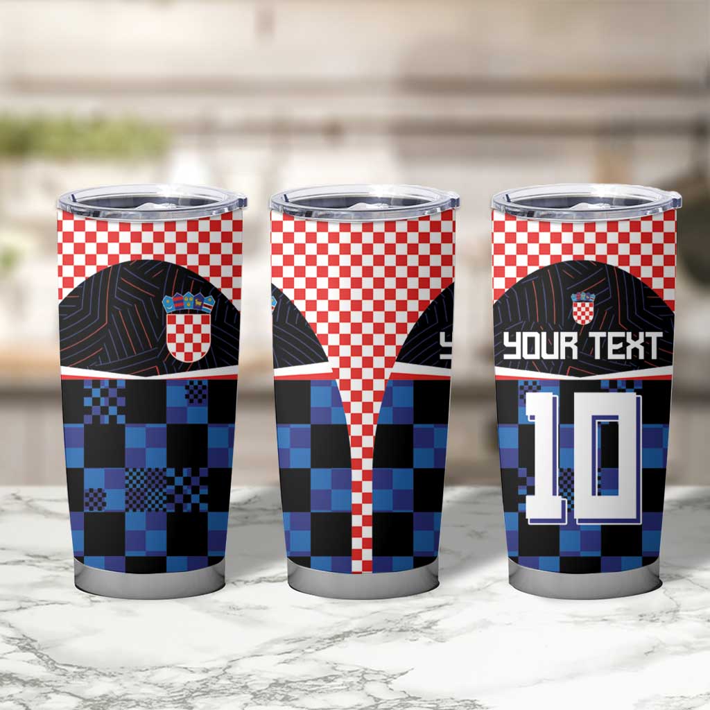 Custom Croatia Kockasti Football Jersey Tumbler Cup - Wonder Print Shop