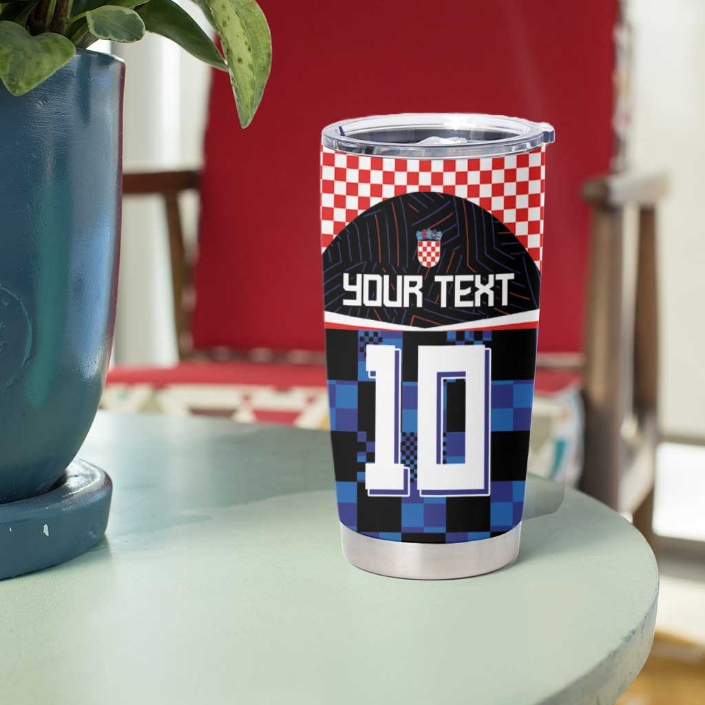 Custom Croatia Kockasti Football Jersey Tumbler Cup - Wonder Print Shop