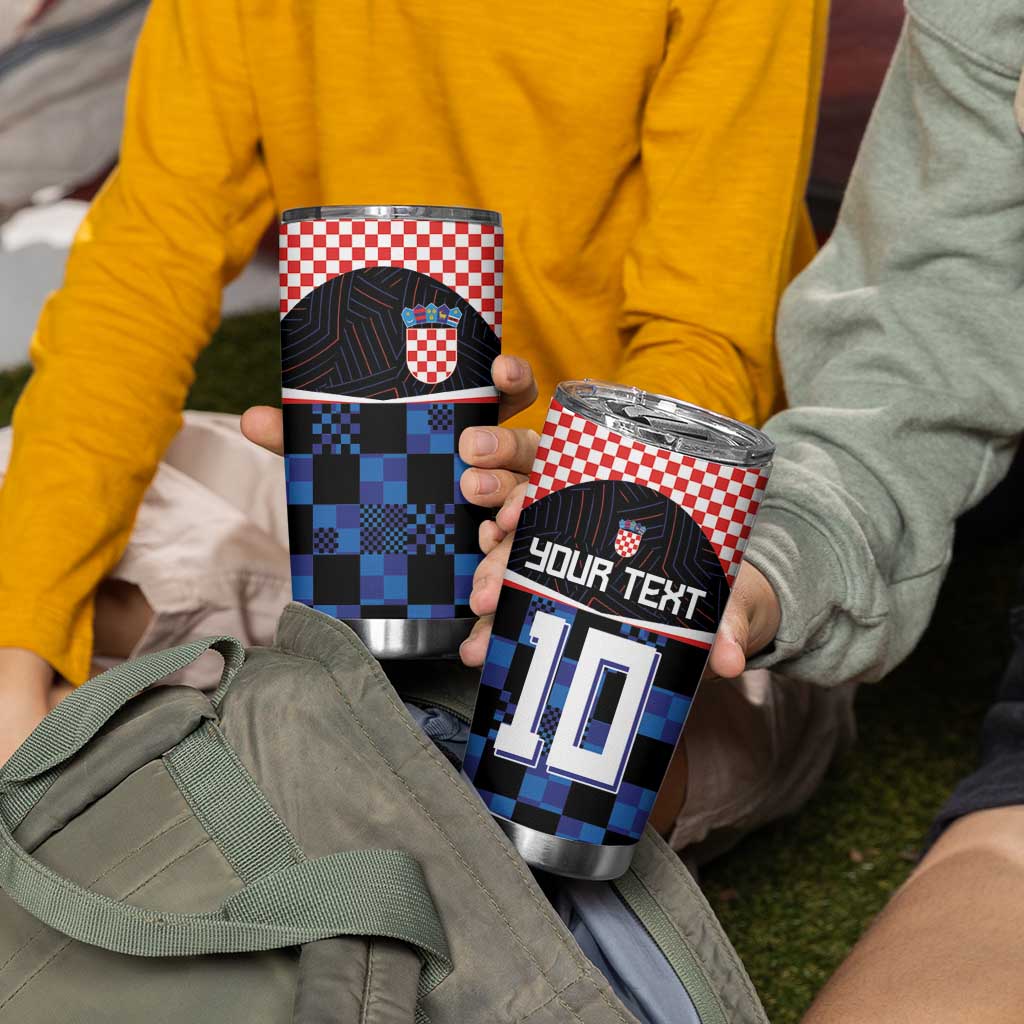 Custom Croatia Kockasti Football Jersey Tumbler Cup - Wonder Print Shop
