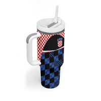 Custom Croatia Kockasti Football Jersey Tumbler With Handle - Wonder Print Shop