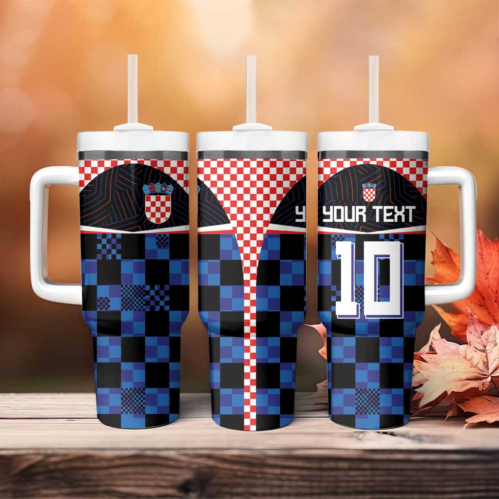 Custom Croatia Kockasti Football Jersey Tumbler With Handle - Wonder Print Shop