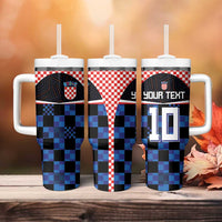 Custom Croatia Kockasti Football Jersey Tumbler With Handle - Wonder Print Shop