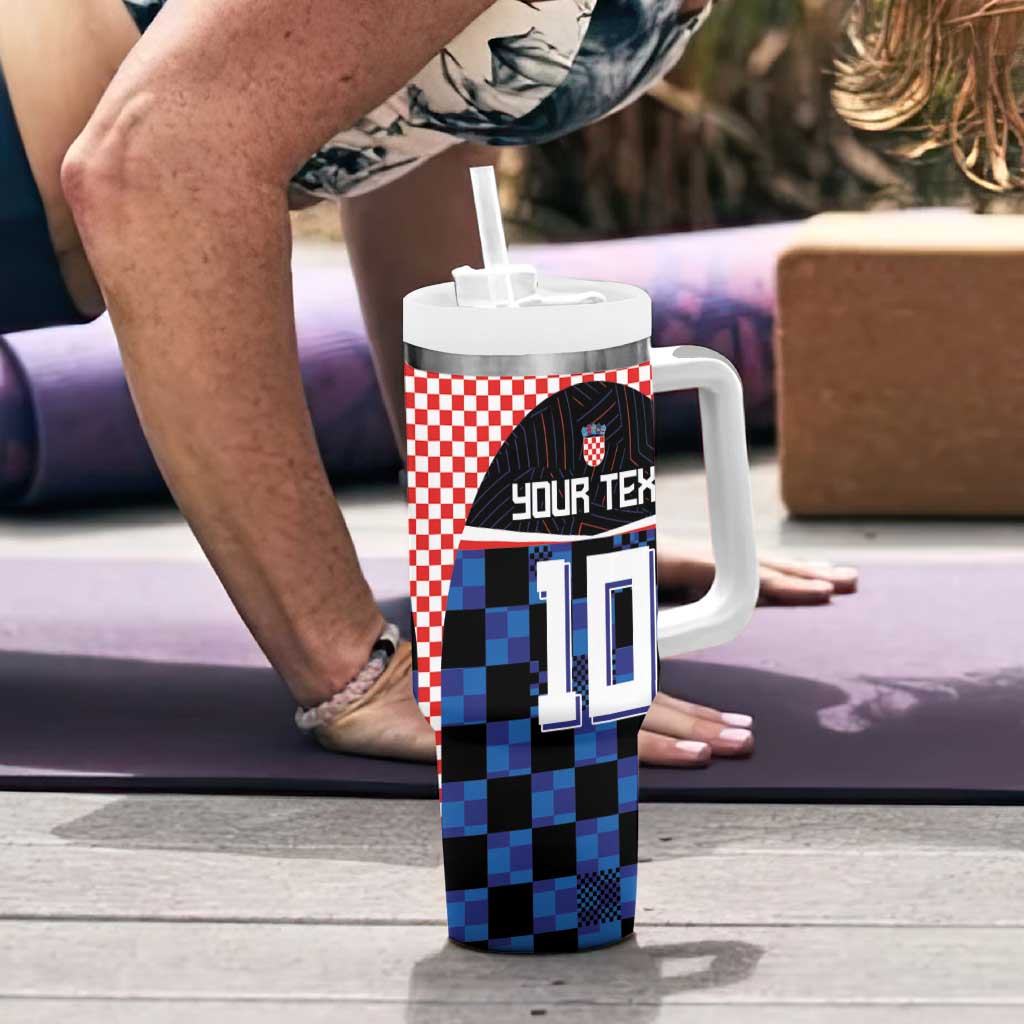 Custom Croatia Kockasti Football Jersey Tumbler With Handle - Wonder Print Shop