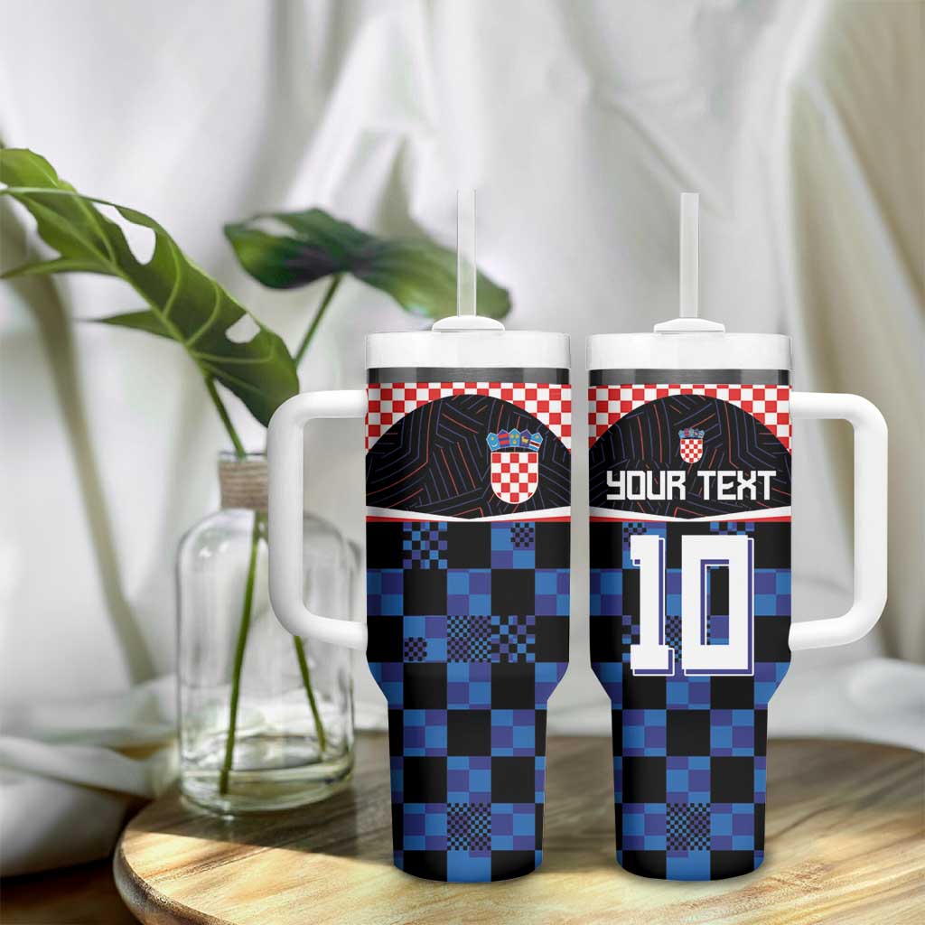 Custom Croatia Kockasti Football Jersey Tumbler With Handle - Wonder Print Shop