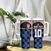 Custom Croatia Kockasti Football Jersey Tumbler With Handle - Wonder Print Shop