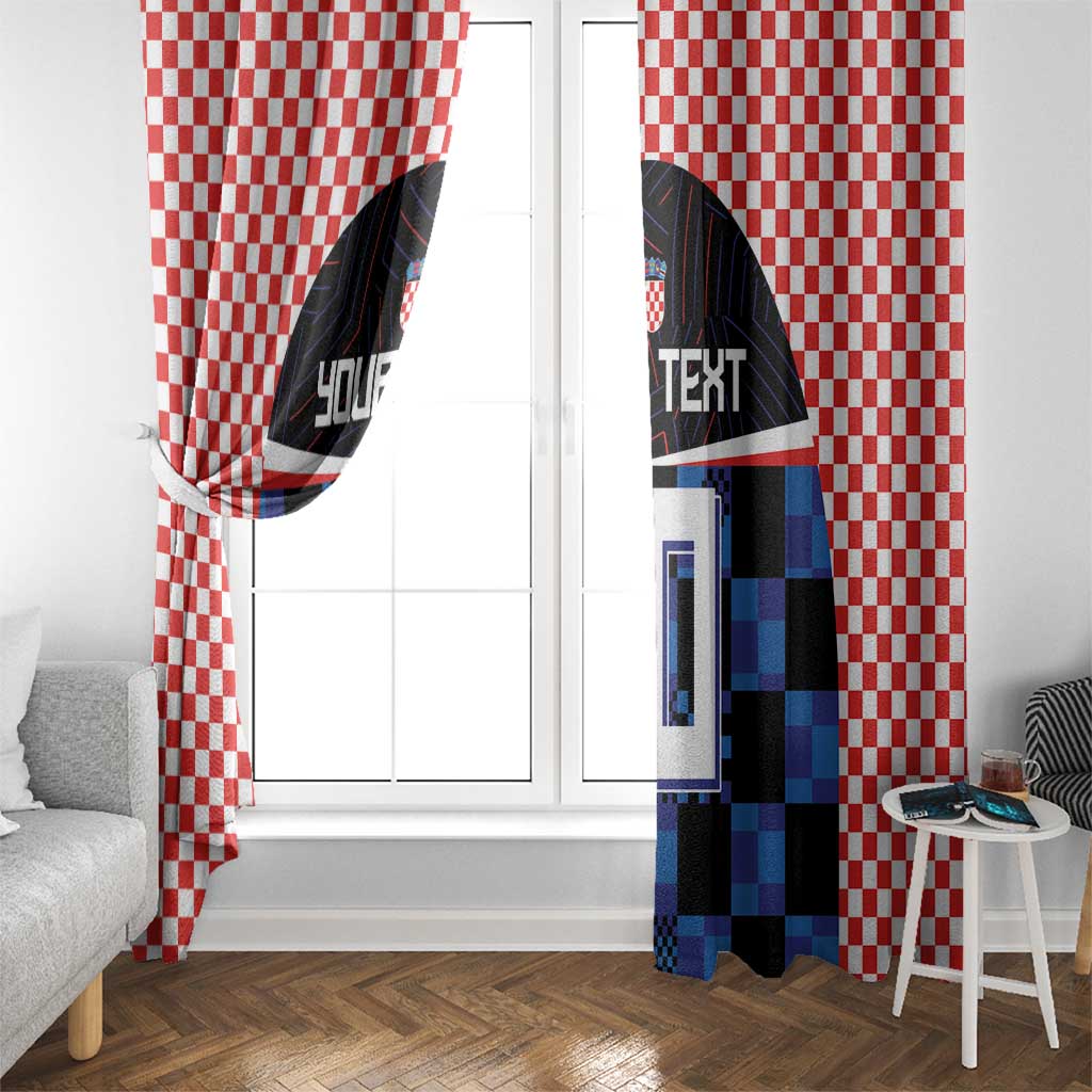 Custom Croatia Kockasti Football Jersey Window Curtain - Wonder Print Shop