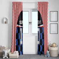 Custom Croatia Kockasti Football Jersey Window Curtain - Wonder Print Shop