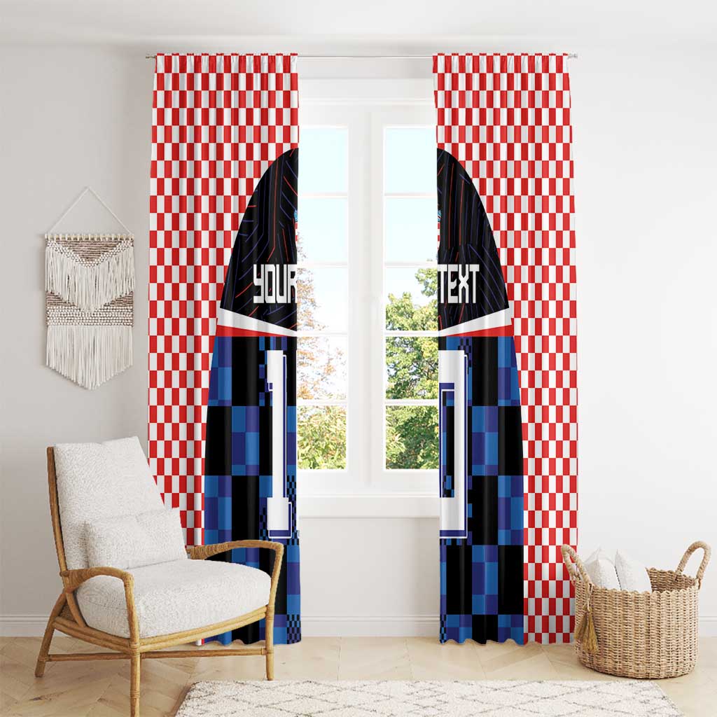 Custom Croatia Kockasti Football Jersey Window Curtain - Wonder Print Shop
