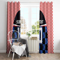 Custom Croatia Kockasti Football Jersey Window Curtain - Wonder Print Shop