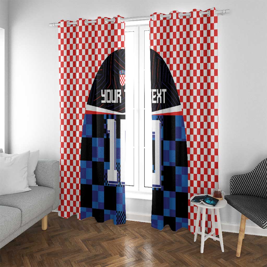 Custom Croatia Kockasti Football Jersey Window Curtain - Wonder Print Shop