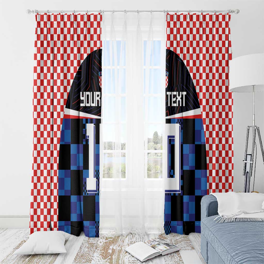 Custom Croatia Kockasti Football Jersey Window Curtain - Wonder Print Shop