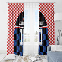Custom Croatia Kockasti Football Jersey Window Curtain - Wonder Print Shop