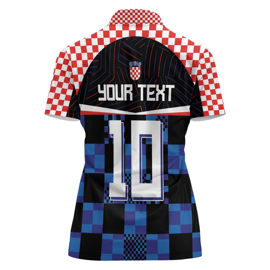 Custom Croatia Kockasti Football Jersey Women Polo Shirt - Wonder Print Shop