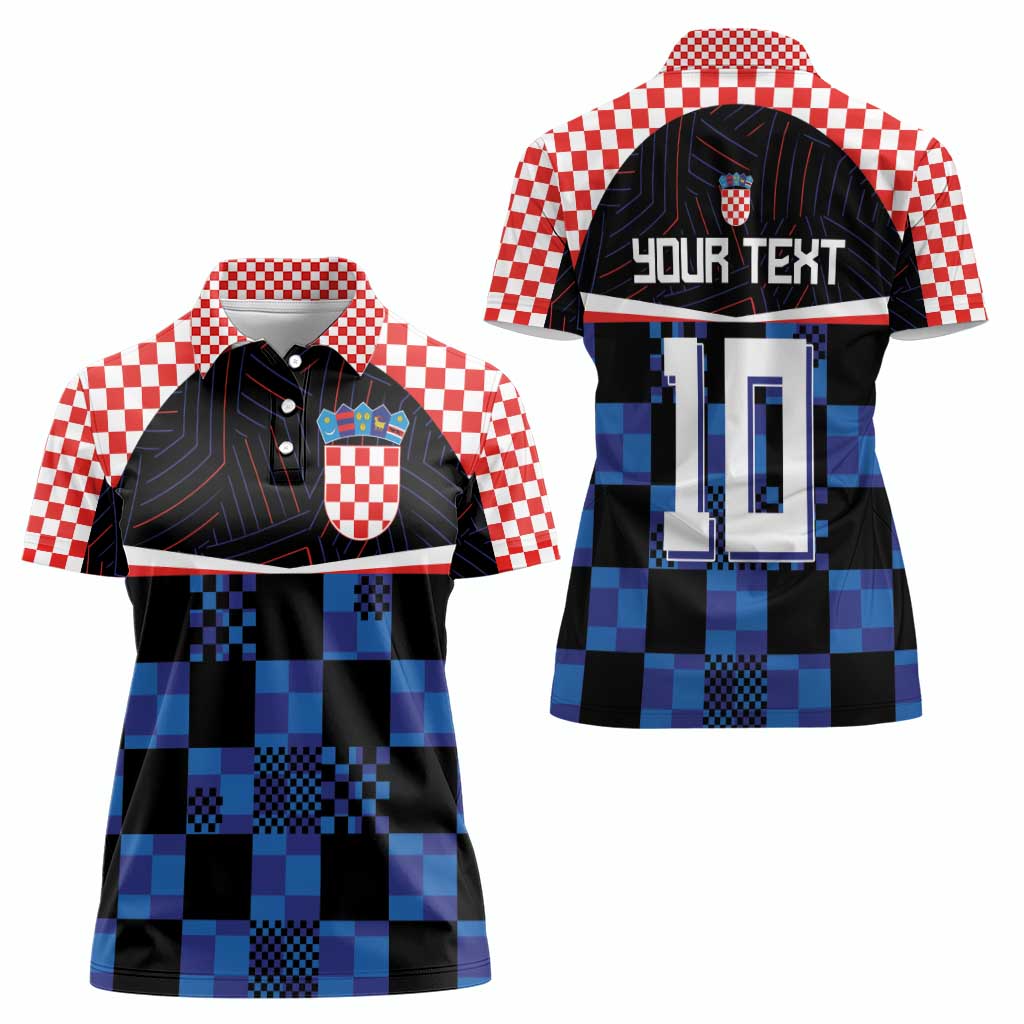 Custom Croatia Kockasti Football Jersey Women Polo Shirt - Wonder Print Shop