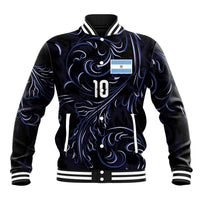Custom Argentina Football Baseball Jacket Artistic Pattern-Paintings Inspired Black Color - Wonder Print Shop
