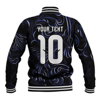 Custom Argentina Football Baseball Jacket Artistic Pattern-Paintings Inspired Black Color - Wonder Print Shop