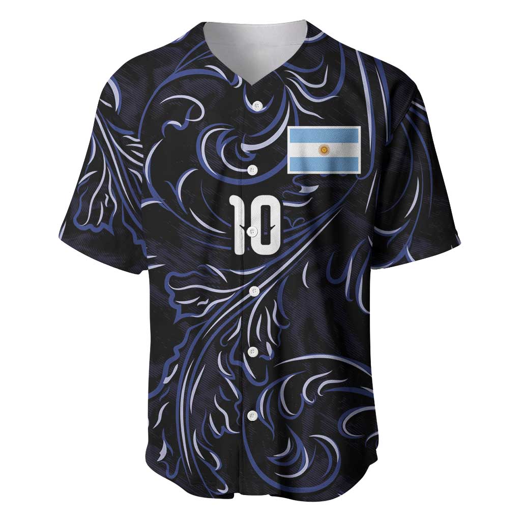Custom Argentina Football Baseball Jersey Artistic Pattern-Paintings Inspired Black Color - Wonder Print Shop