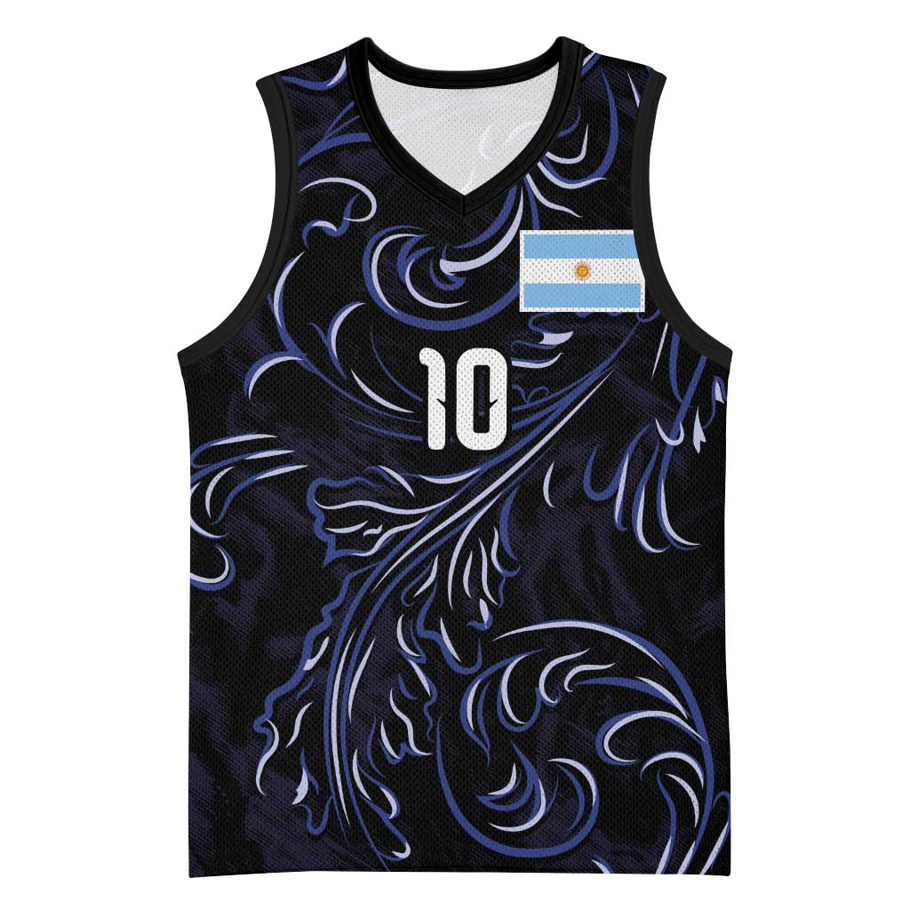 Custom Argentina Football Basketball Jersey Artistic Pattern-Paintings Inspired Black Color - Wonder Print Shop
