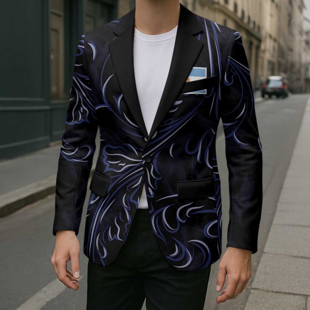 Custom Argentina Football Blazer Artistic Pattern-Paintings Inspired Black Color - Wonder Print Shop