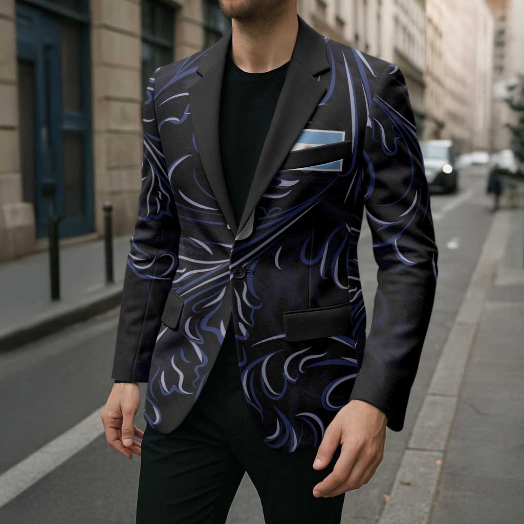 Custom Argentina Football Blazer Artistic Pattern-Paintings Inspired Black Color - Wonder Print Shop