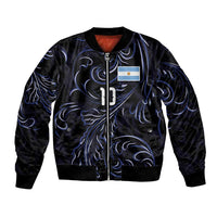 Custom Argentina Football Bomber Jacket Artistic Pattern-Paintings Inspired Black Color - Wonder Print Shop