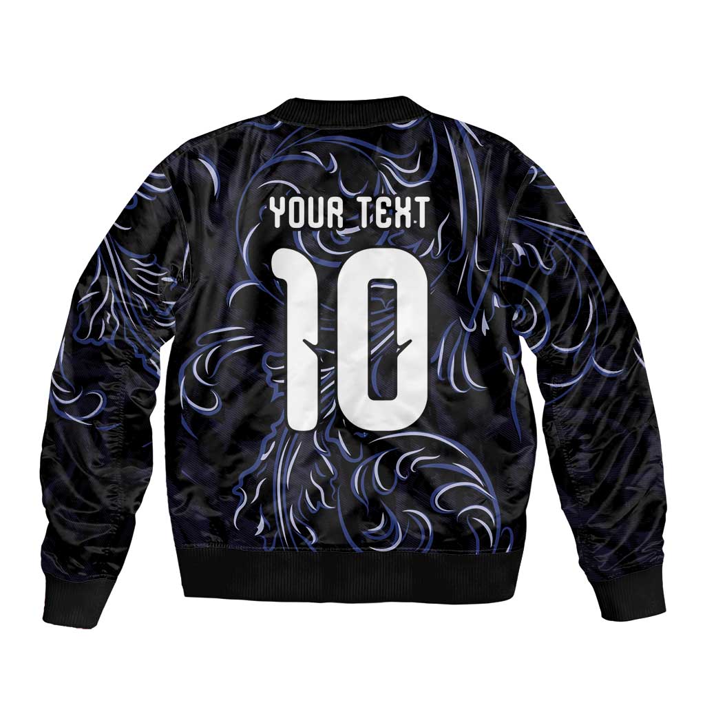 Custom Argentina Football Bomber Jacket Artistic Pattern-Paintings Inspired Black Color - Wonder Print Shop