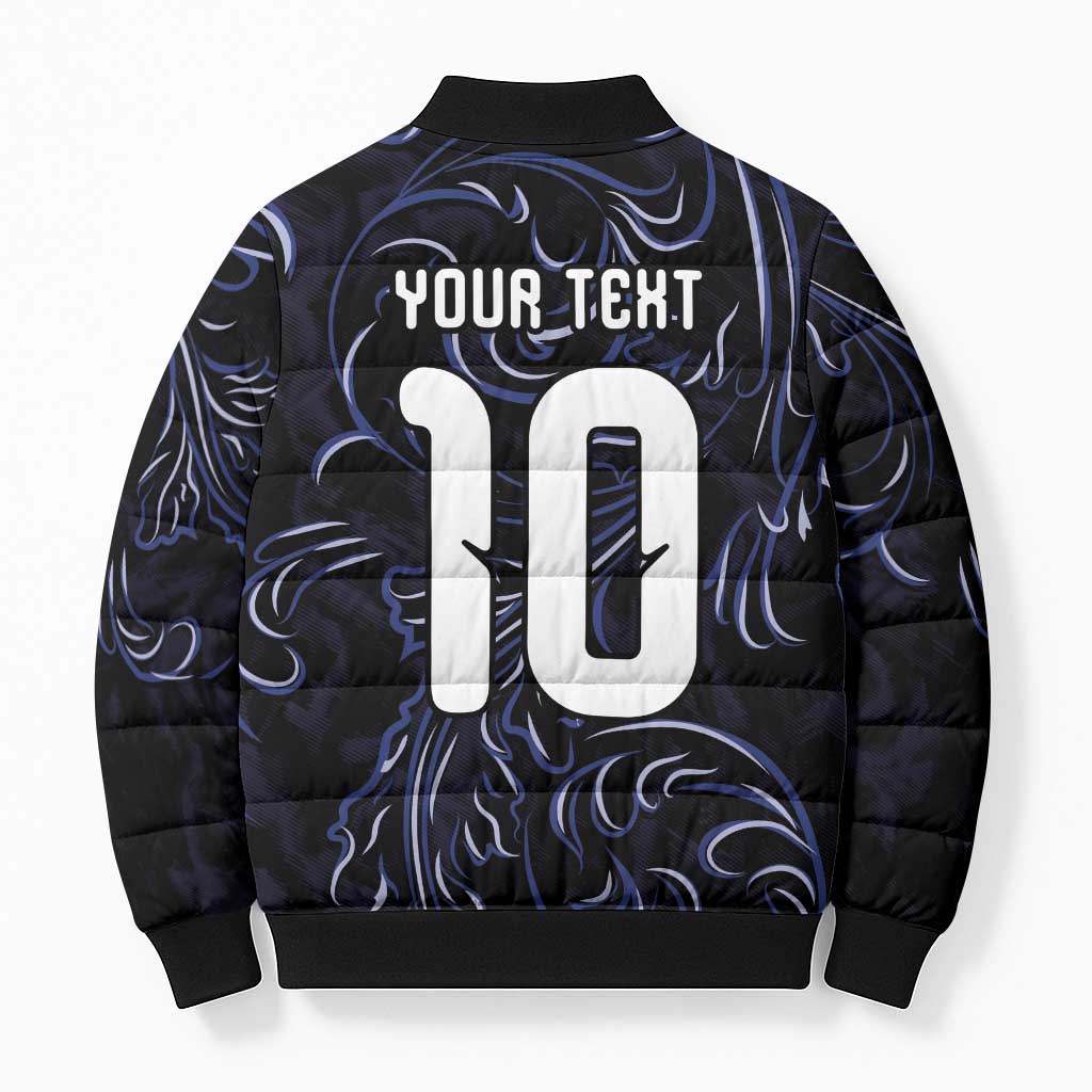 Custom Argentina Football Bomber Puffer Jacket Artistic Pattern-Paintings Inspired Black Color - Wonder Print Shop