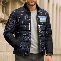 Custom Argentina Football Bomber Puffer Jacket Artistic Pattern-Paintings Inspired Black Color - Wonder Print Shop