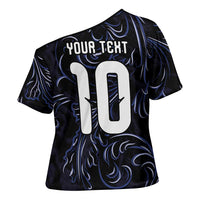 Custom Argentina Football Cross Shoulder Shirt Artistic Pattern-Paintings Inspired Black Color - Wonder Print Shop