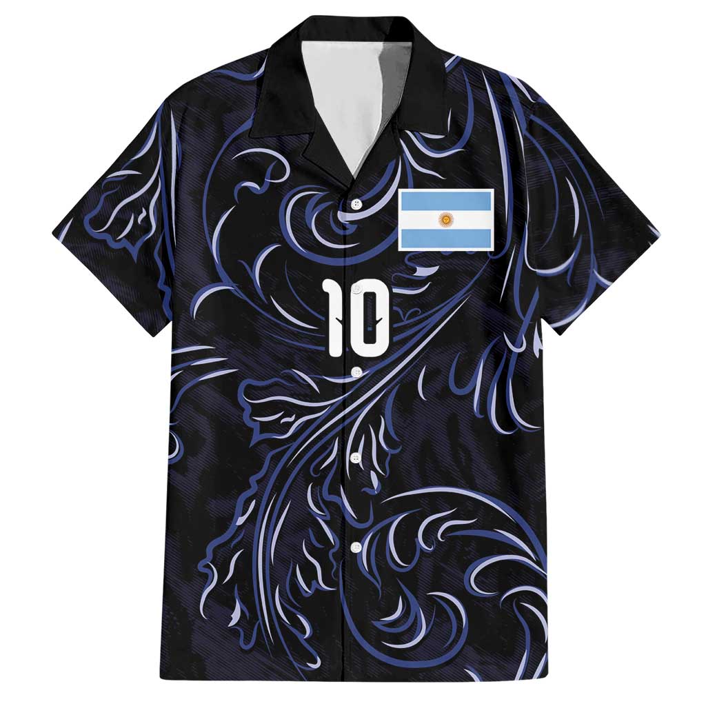 Custom Argentina Football Hawaiian Shirt Artistic Pattern-Paintings Inspired Black Color - Wonder Print Shop