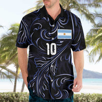 Custom Argentina Football Hawaiian Shirt Artistic Pattern-Paintings Inspired Black Color - Wonder Print Shop