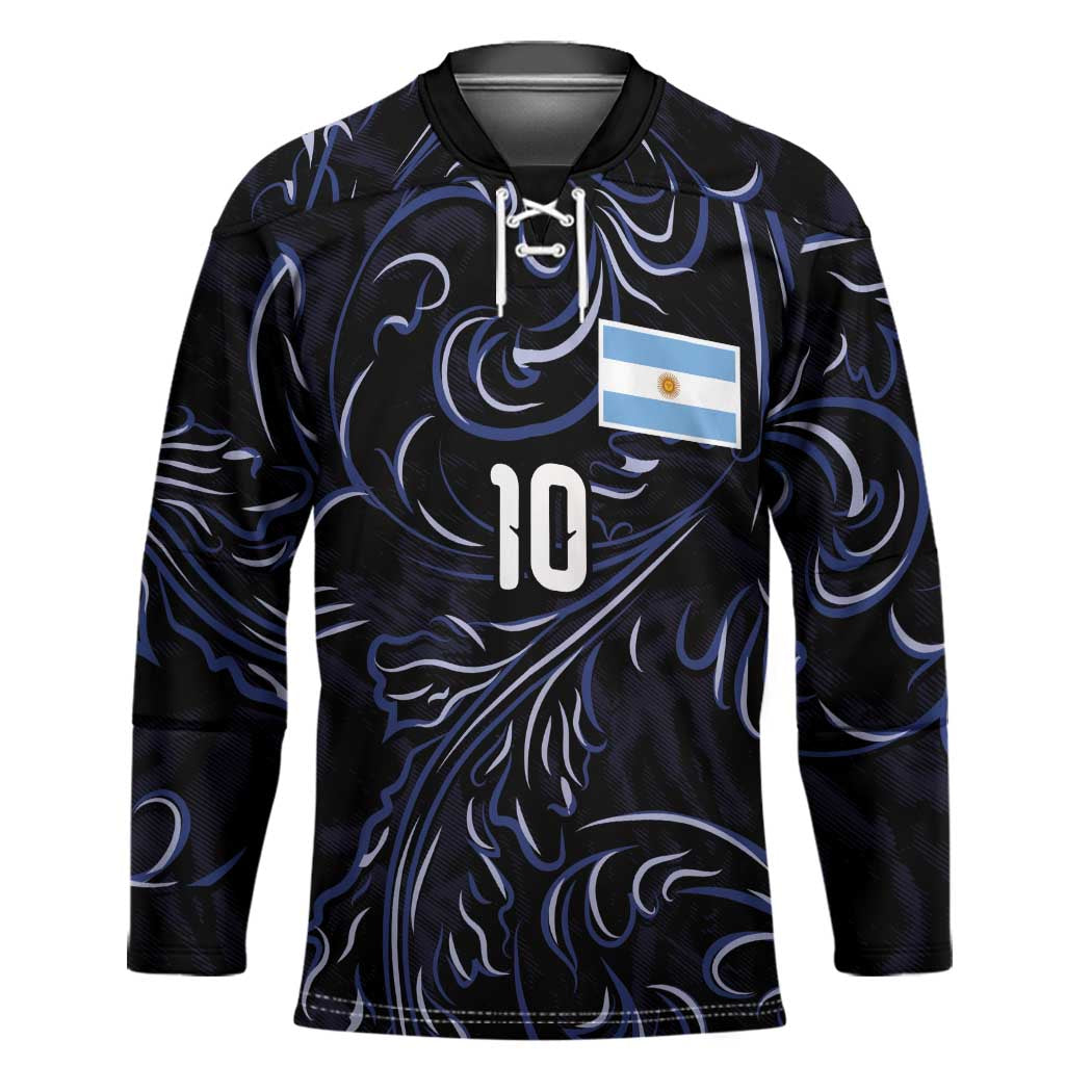 Custom Argentina Football Hockey Jersey Artistic Pattern-Paintings Inspired Black Color - Wonder Print Shop